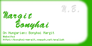 margit bonyhai business card